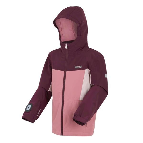 Regatta Childrens/Kids Beamz Insulated Waterproof Jacket - Fig/Dusty Rose/Lotus Pink - 