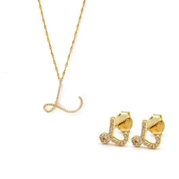 Say It With Luxe Initial Gift Set - Yellow Gold