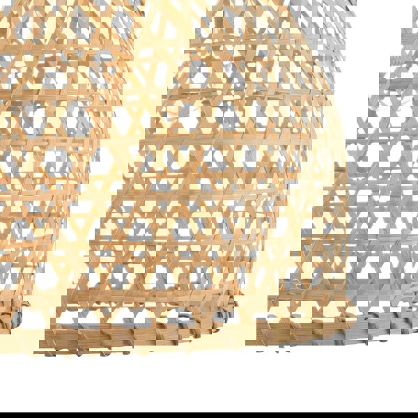 Hand Strapped Natural Bamboo Pendant Lighting Shade with Bell Shape Image 4