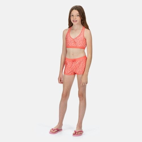 Regatta Girls Hosanna Dotted Swim Shorts - Fusion Coral