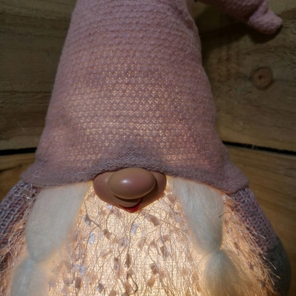 Samuel Alexander 30cm Christmas Female Gonk with LED Light - Pink Hat