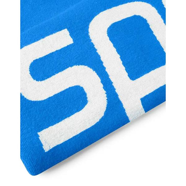 Blue and white Speedo logo towel with sad design and excellent absorption