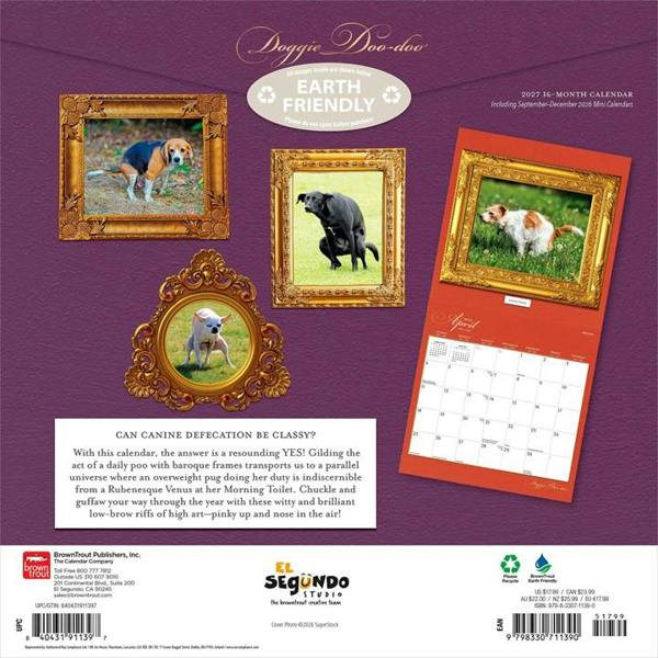 Doggie Doo Doo Calendar 2027, Wall Calendars, Month To View, Dogs, Gift