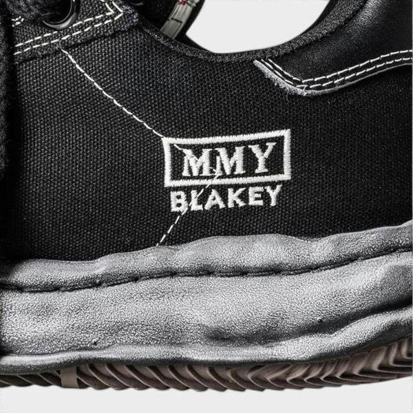 Supplied Fashion Maison Mihara Yasuhiro Blakey black canvas sneaker with signature distressed OG sole and MMY logo