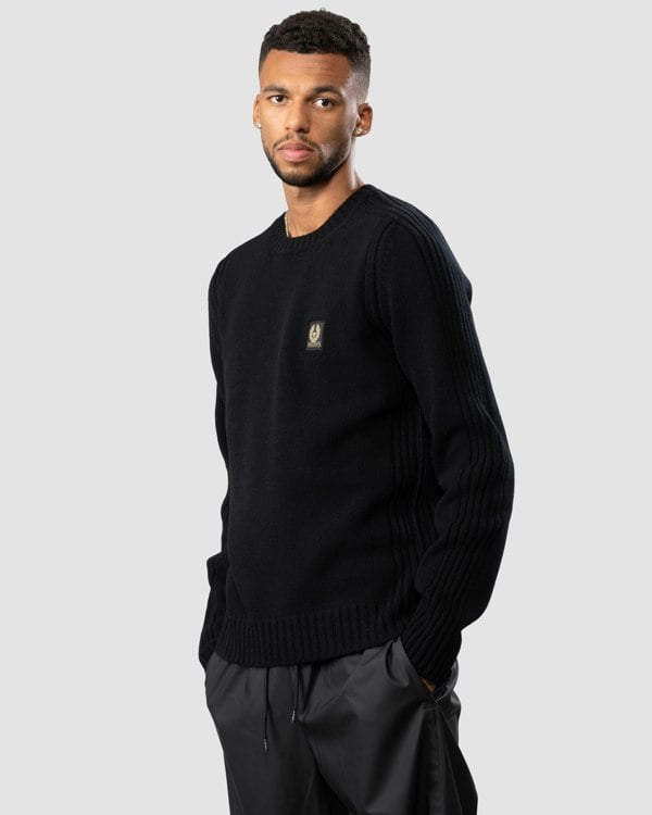 Belstaff Belstaff Watch Mens Crew Neck Jumper With Logo Patch