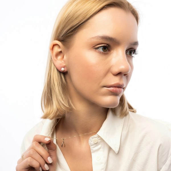 Spero London 9ct Solid Gold Pearl Stud Earrings