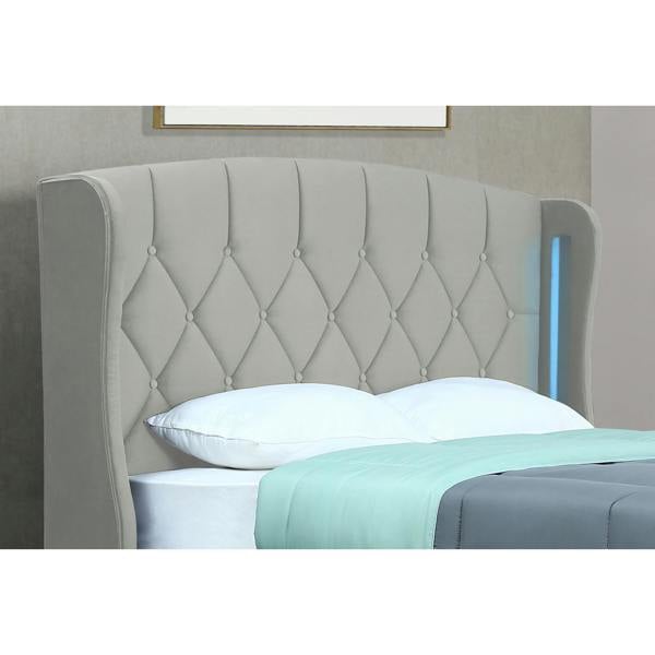 TJ's Furniture Mayfair Double Silver Ottoman LED Bedframe