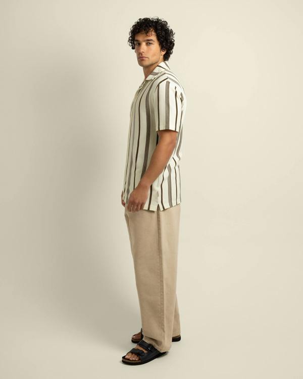 Larsson & Co Hannes - Waffle Stripe Short Sleeve Shirt