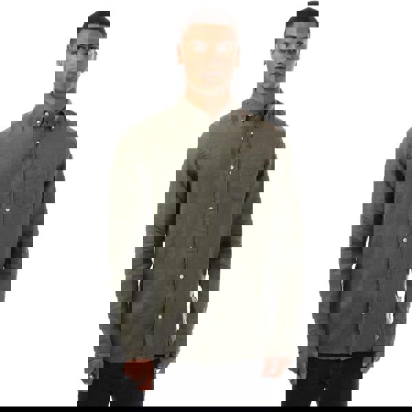 Gant Mens Linen Garment Dyed Regular Shirt - Green