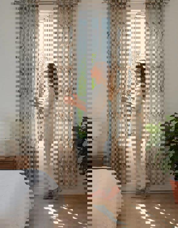 Anyhouz Anydrape 150cm Curtains Brown Modern Luxury Retro Style Texture for Living Room Bedroom Dining Fashion Decor