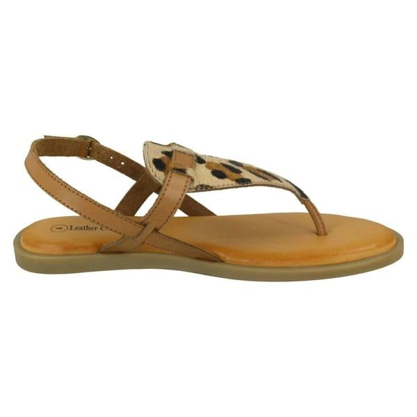 Leather Collection Ladies Leather Collection Animal Print Sandals F00228