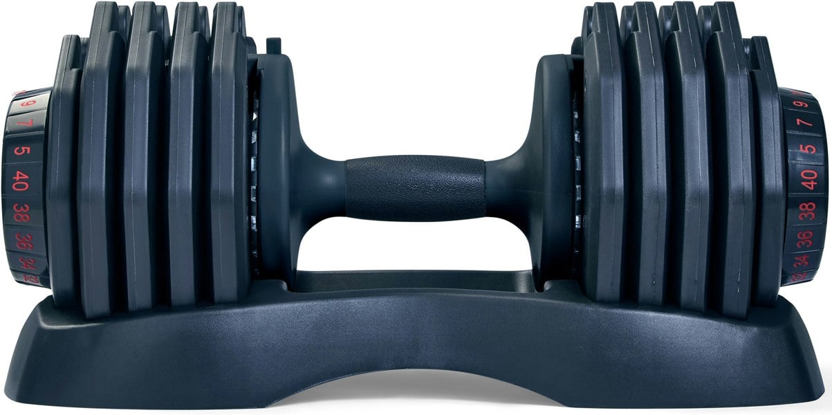 Strongology Home Fitness Single Adjustable Smart Dumbbell from 5kg to 40kg Training Weights in Black