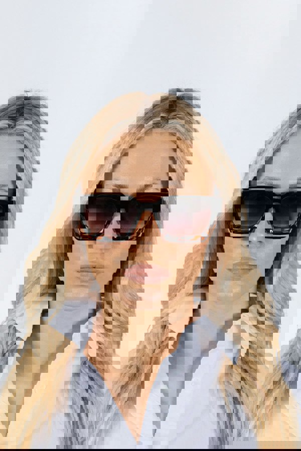 SVNX Square Retro Black Leopard Sunglasses