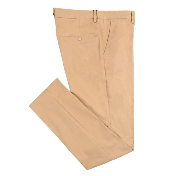David WeJ Plain Chino Trousers - Beige