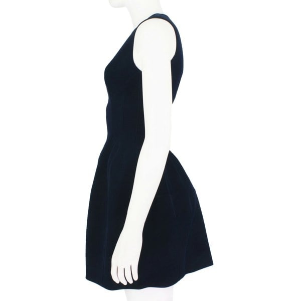Alaia luxurious fit & flare dress in midnight blue velvet