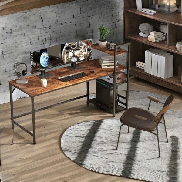 Rafaelo Mobilia Industrial 4 Tier Writing Desk 160CM Wide