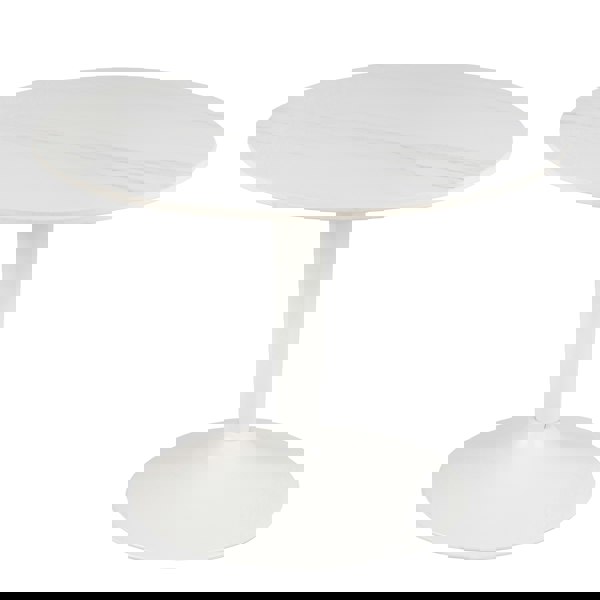Furniture To Go Malta Ceramic Round Coffee Table in White 60x45cm