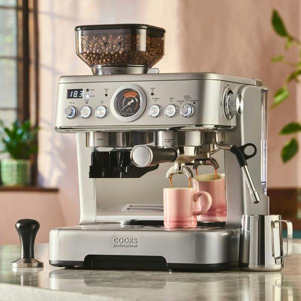 Cooks Professional Bean-to-Cup Espresso Machine | Silver