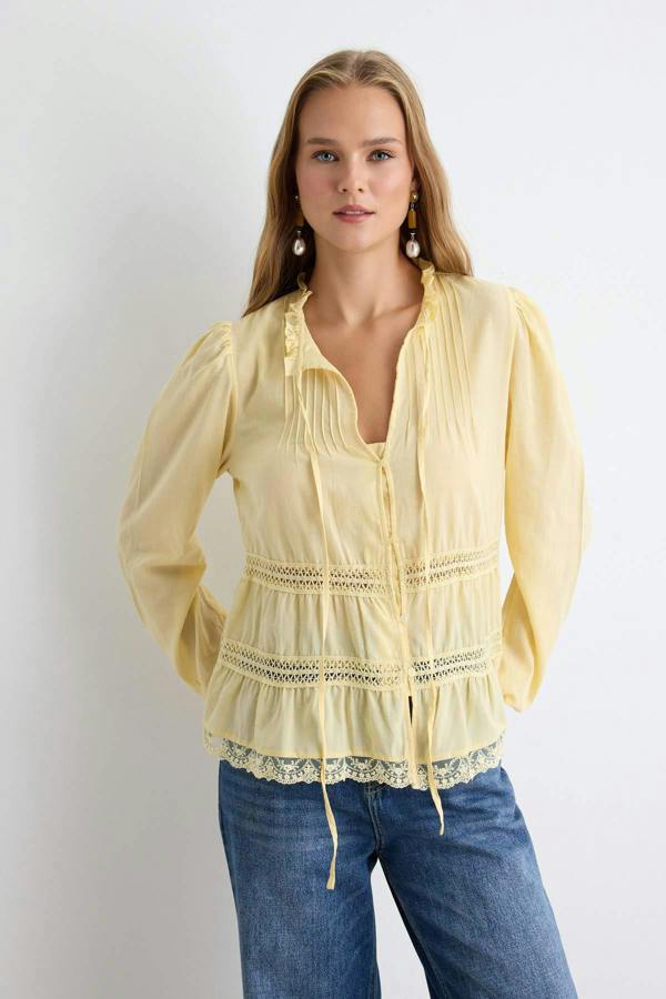 Balloon Sleeve Loose Fit Bohemian Shirt