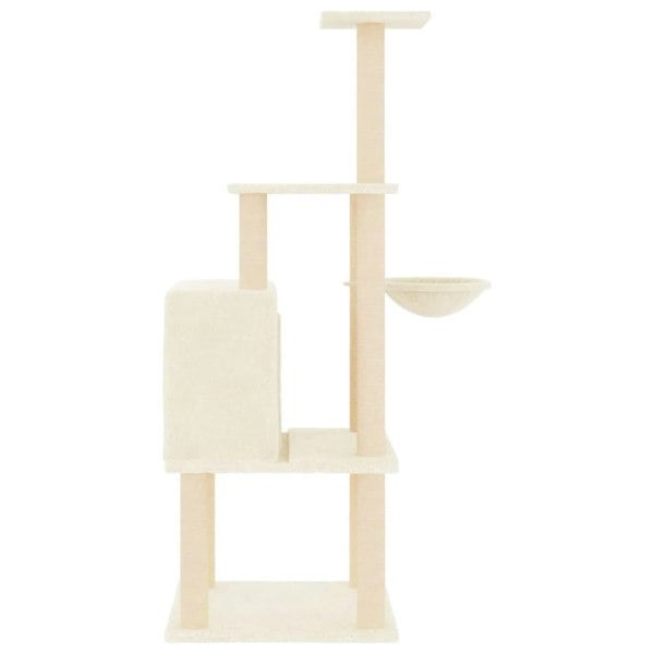 Berkfield Cat Tree with Sisal Scratching Posts Cream 132 cm