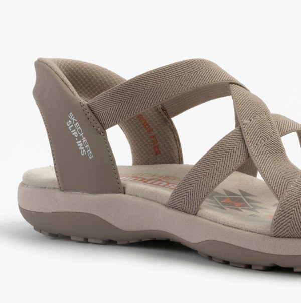 Skechers REGGAE SLIM - STRETCH FLEX Womens Sandals Taupe