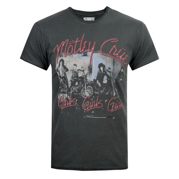 Amplified Mens Girls Girls Girls Motley Crue T-Shirt - Charcoal