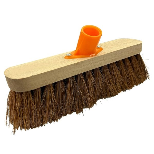 Traditional Wooden Sweeping Brush With Handle & Support Bracket
