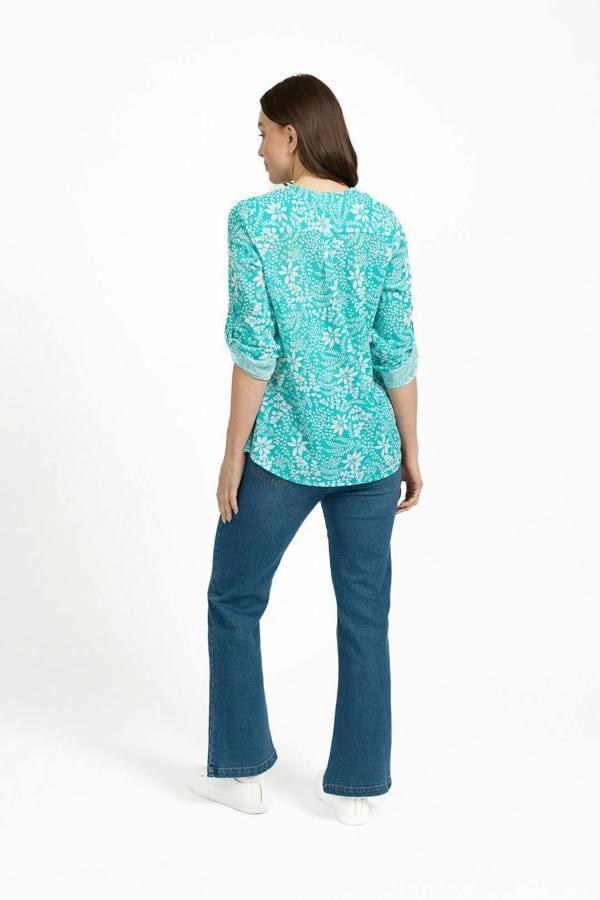 Mudflower Leaf Print Cotton Shirt