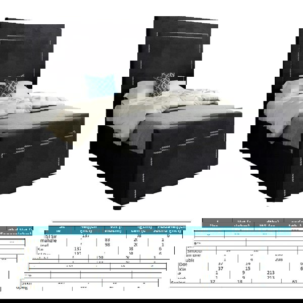 Casa Magna Lucca Upholstered Soft Velvet Bed Frame - Black