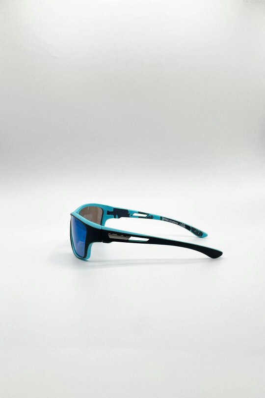 SVNX Basic Outdoor Sports Racer Sunglasses In Blue With Case