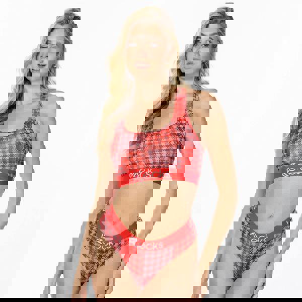 Kecks Cherry Plaid Sports Bralette