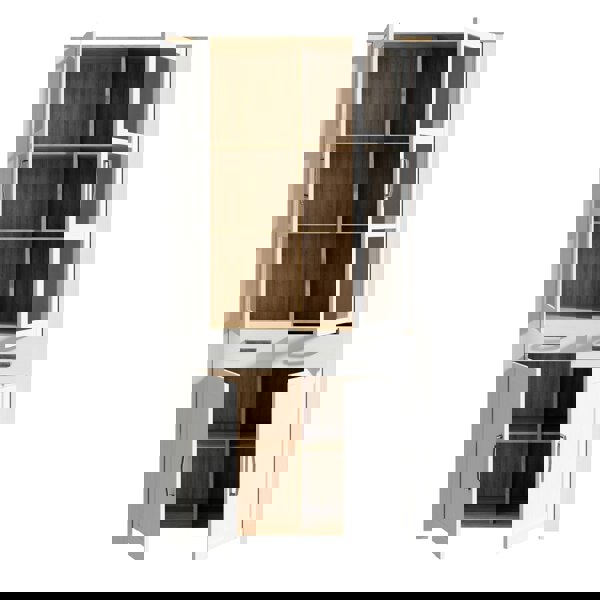 Furniture To Go Bohol Display Cabinet 4 Door 2 Drawer in Oak/White