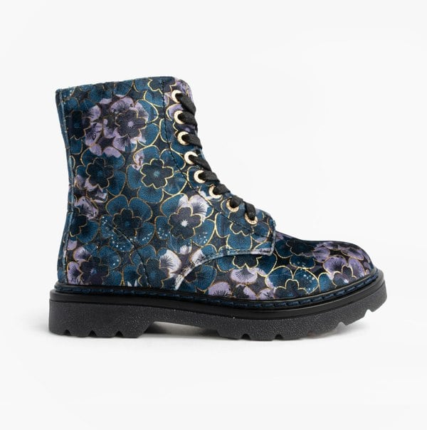 Heavenly Feet MDNGHT JUSTINA2 VIOLA VELOUR Womens Ankle Boots Midnight