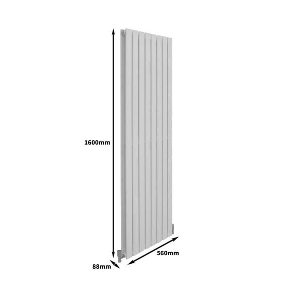 Designer Flat Panel Radiator - Gloss White (1600mm x 560mm)