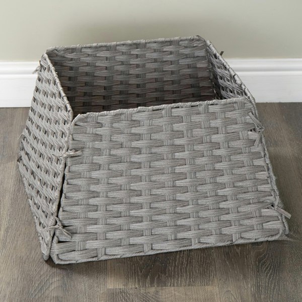 Samuel Alexander 47cm x 46cm Samuel Alexander Foldable Rattan Christmas Tree Skirt in Grey