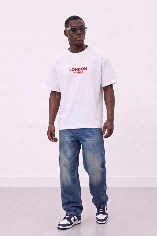 London Attitude Athletics Premium Graphic T-Shirt  in Red Print