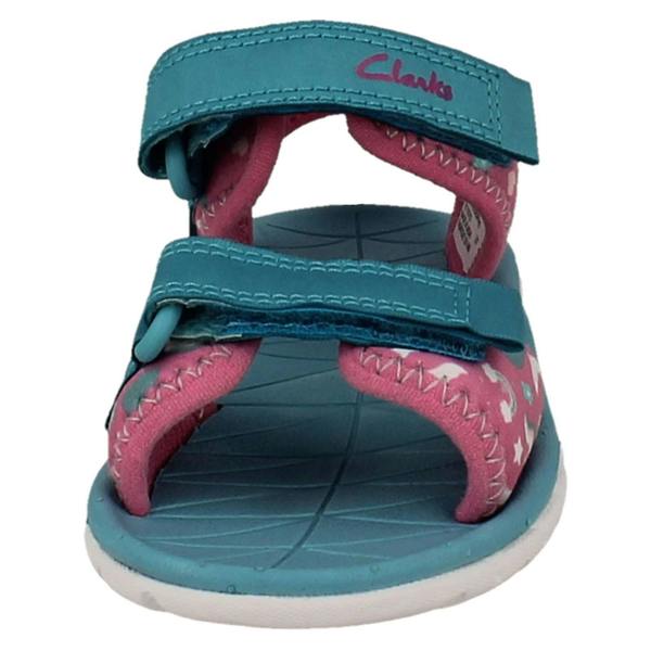 Clarks Kids Clarks Pattern Detailed Adjustable Sandals - Surfing Tide T