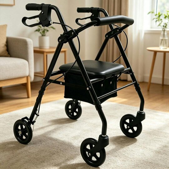 Havendro Lightweight 4 Wheel Aluminium Rollator Walking Mobility Aid With Seat Backrest