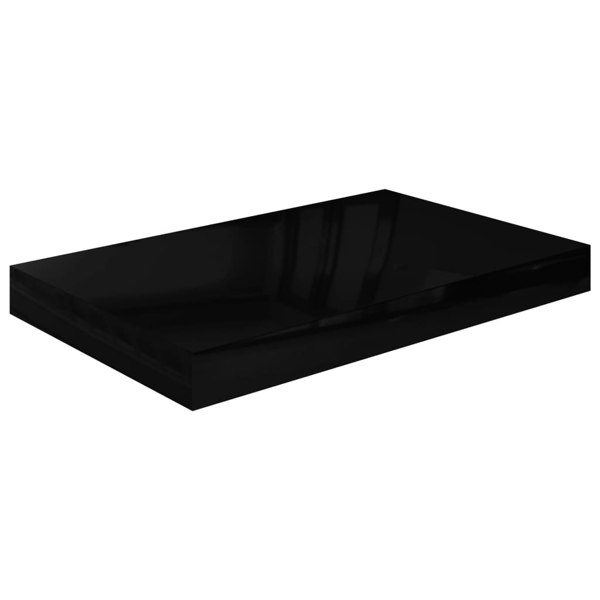 Berkfield Floating Wall Shelves 2 pcs High Gloss Black 40x23x3.8 cm MDF