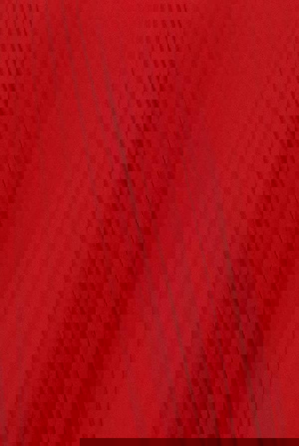 Scalloped Lace Bodice Pleated Chiffon A Line Maxi Dress - Red DR4390