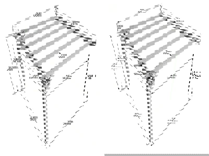 Arbor Garden Solutions Wall Mounted Wooden Pergola Kit - Chamfered Design