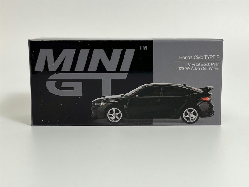 Mini GT Honda Civic Type R Crystal Black Pearl 2023 W Advan GT Wheel LHD 1:64 Mini GT MGT00585L