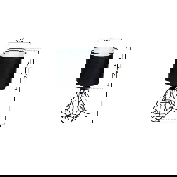 Milagro Colin Black Table Lamp 1XE27 Hand Made Matt Black Cage Style Lamps Creating Industrial Chic