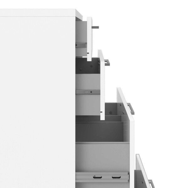 Wyld Haus Dris White Wooden Office Storage 2 Drawers + 2 File Drawers