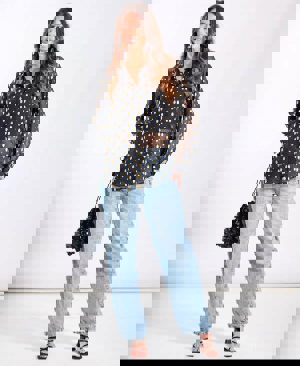 Black Foil Oversize Shirt