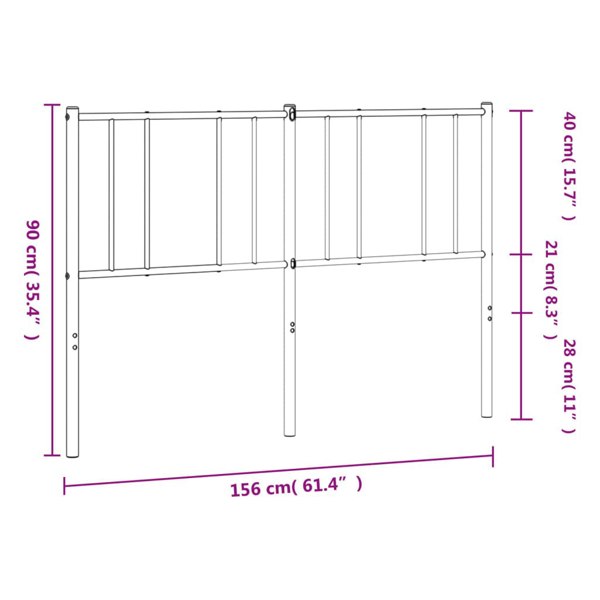 Berkfield Metal Headboard Black 150 cm
