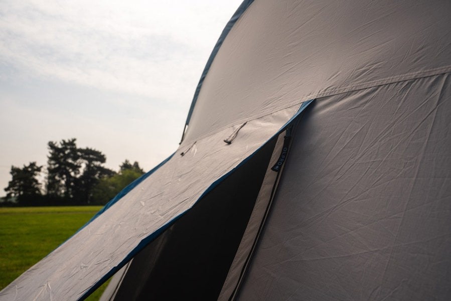 The vent and fly sheet cover on the back of the Cocoon V2 Poled  Campervan Awning OLPRO