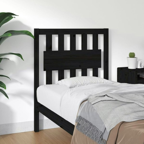 Berkfield Bed Headboard Black 80.5x4x100 cm Solid Wood Pine