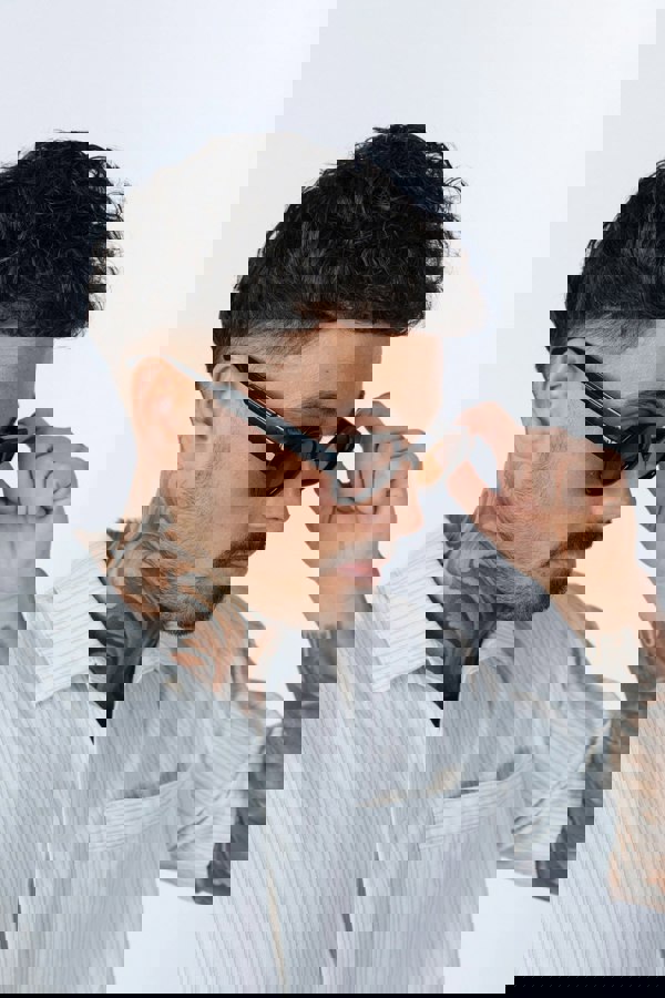 SVNX Round Hexagon Sunglasses in Black Brown