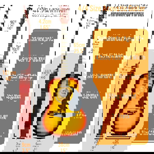 3rd Avenue Full Size Acoustic Guitar Premium Pack Sunburst Acoustic Guitars#Colour_Sunburst